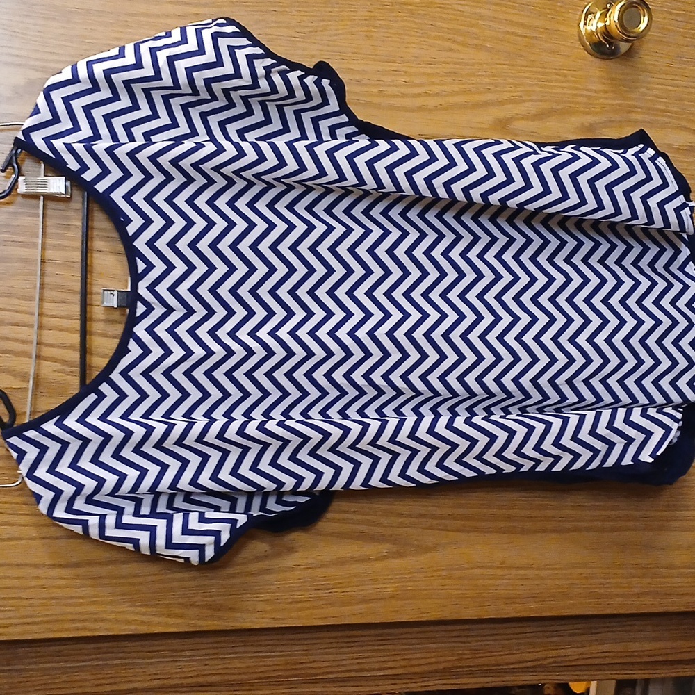 Blouse blue and white